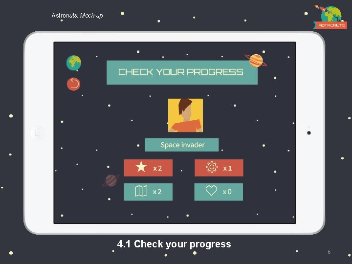 Astronuts: Mock-up 4. 1 Check your progress 6 