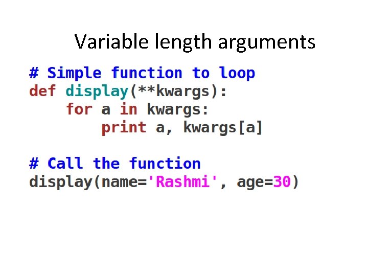 Variable length arguments 