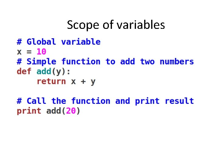 Scope of variables 