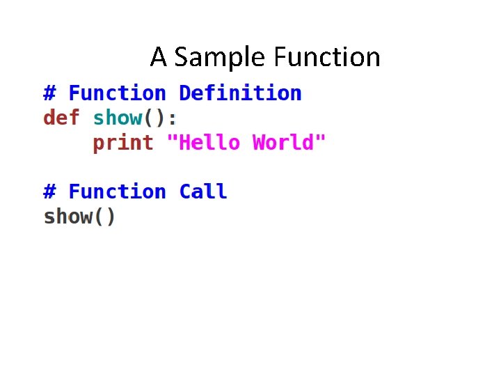 A Sample Function 