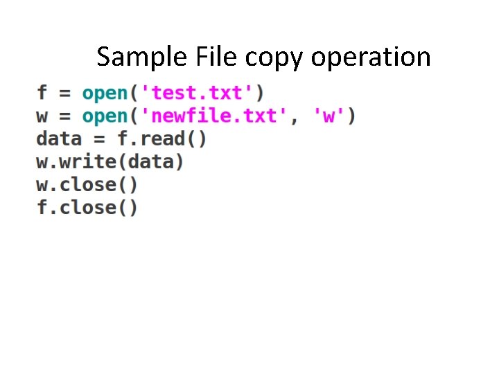 Sample File copy operation 