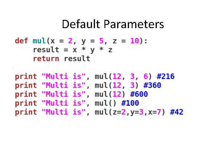 Default Parameters 