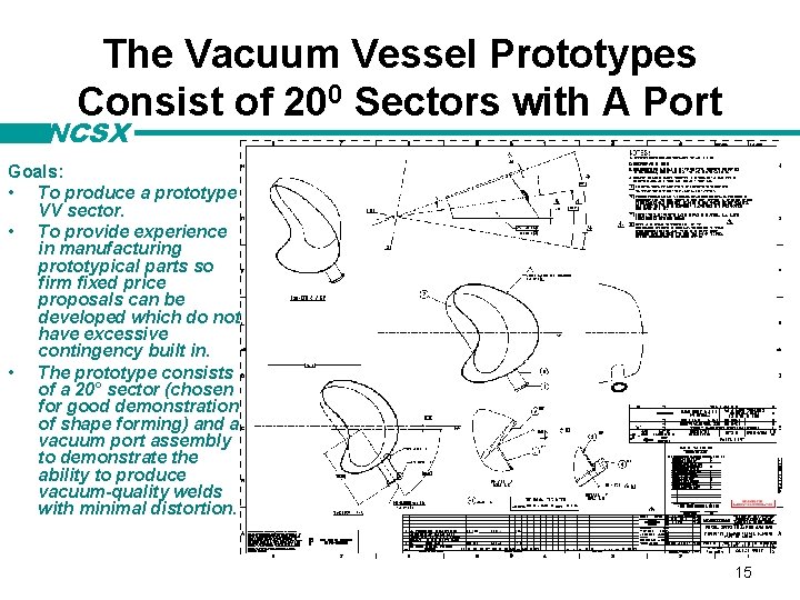 The Vacuum Vessel Prototypes Consist of 200 Sectors with A Port NCSX Goals: •