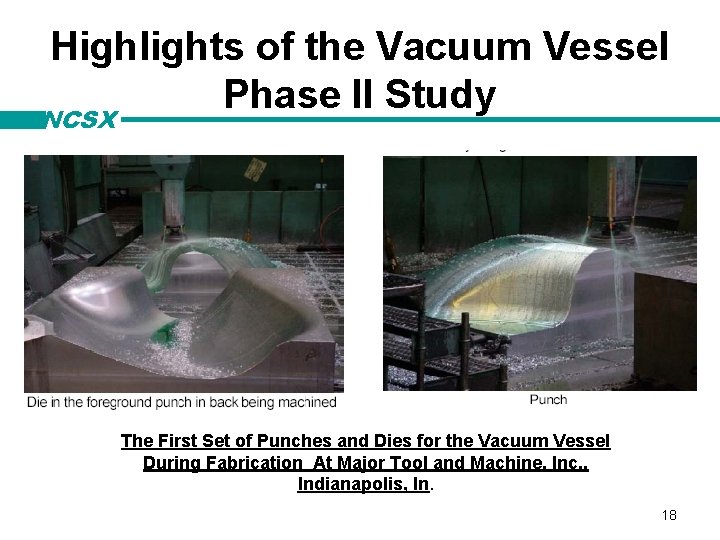 Highlights of the Vacuum Vessel Phase II Study NCSX The First Set of Punches