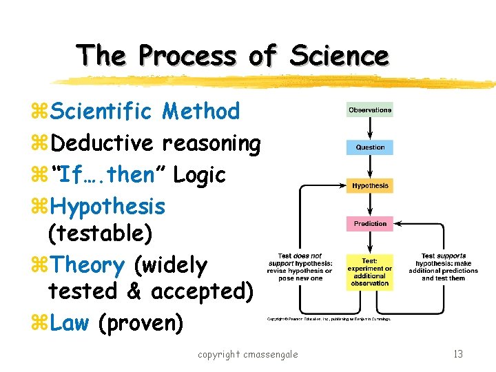 The Process of Science z. Scientific Method z. Deductive reasoning z“If…. then” Logic z.