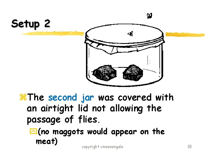 Setup 2 z. The second jar was covered with an airtight lid not allowing