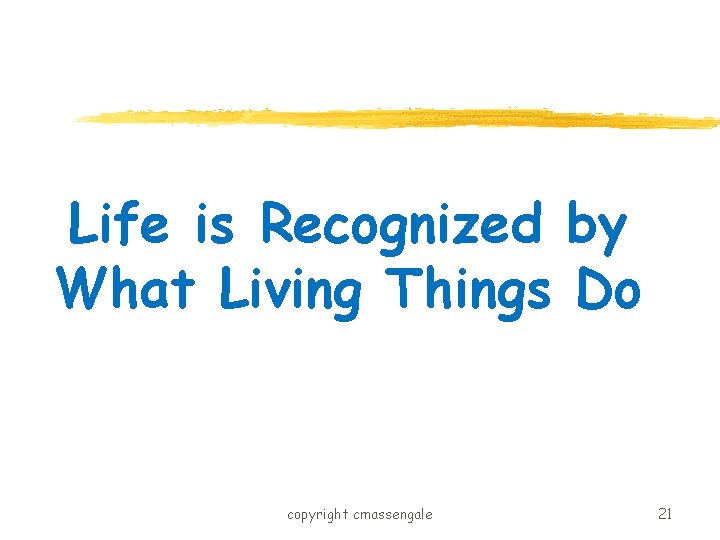 Life is Recognized by What Living Things Do copyright cmassengale 21 