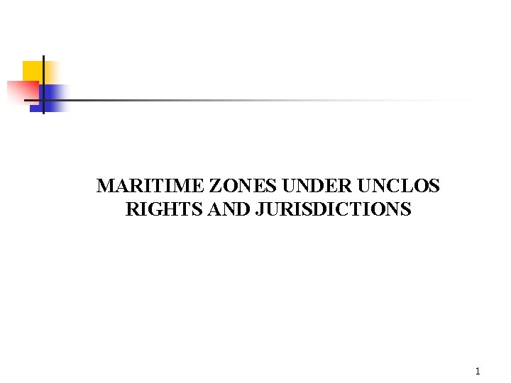 MARITIME ZONES UNDER UNCLOS RIGHTS AND JURISDICTIONS 1 