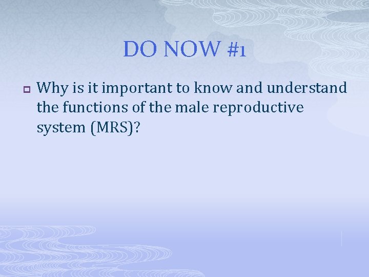 DO NOW #1 p Why is it important to know and understand the functions