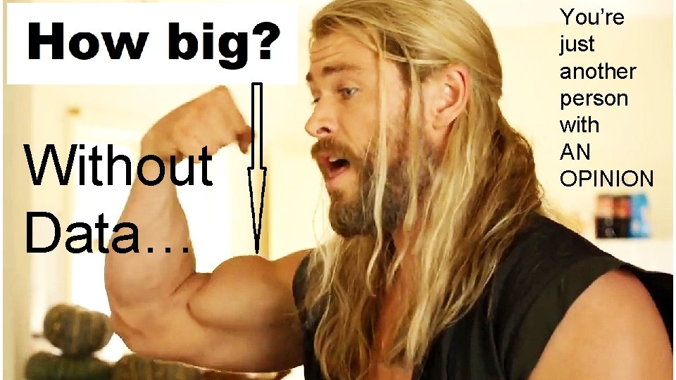 Without Data… You’re just another person with AN OPINION 