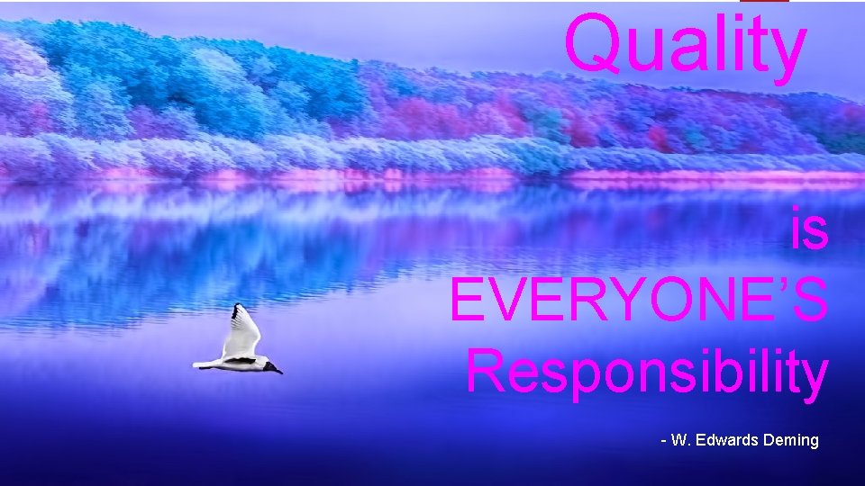 Quality is EVERYONE’S Responsibility - W. Edwards Deming 