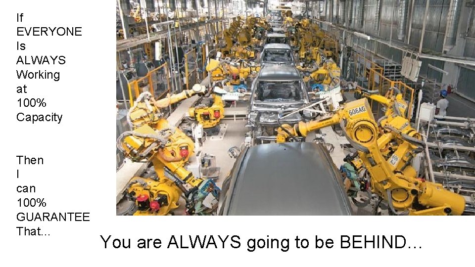 If EVERYONE Is ALWAYS Working at 100% Capacity Then I can 100% GUARANTEE That…