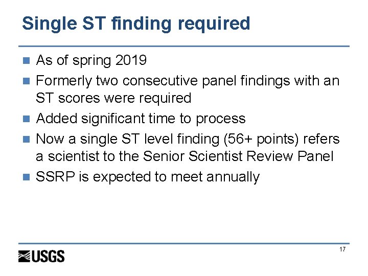 Single ST finding required n n n As of spring 2019 Formerly two consecutive
