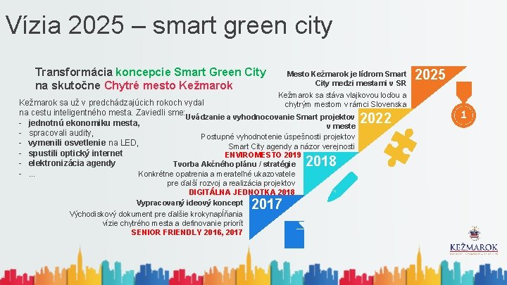 Vízia 2025 – smart green city Transformácia koncepcie Smart Green City na skutočne Chytré