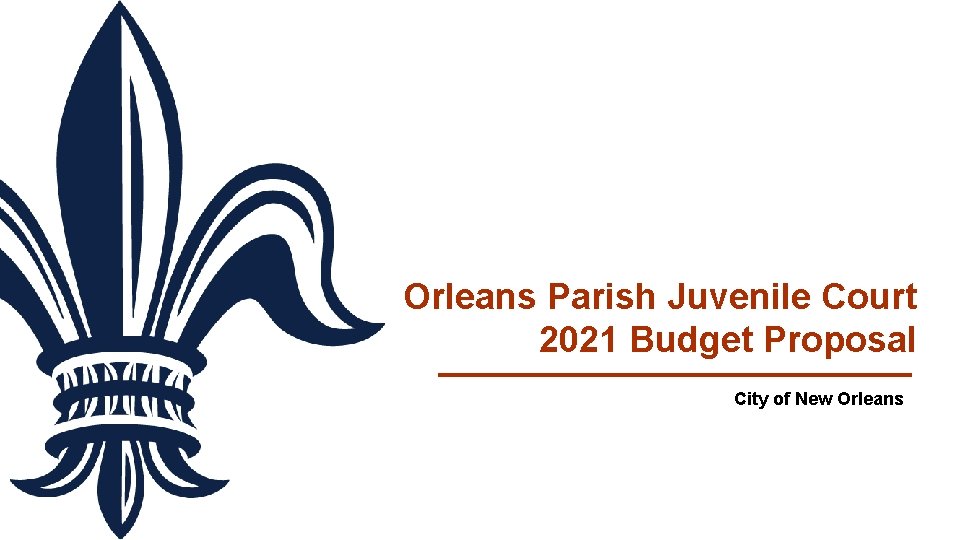 Orleans Parish Juvenile Court 2021 Budget Proposal City of New Orleans 