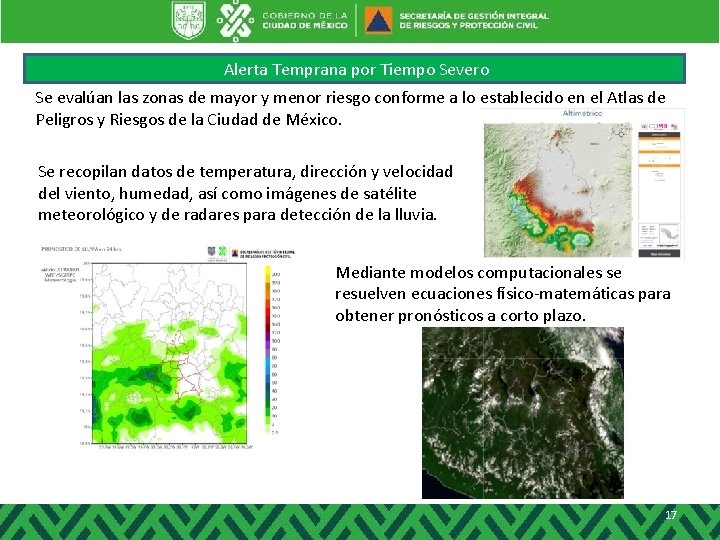 Alerta Temprana por Tiempo Severo Se evalúan las zonas de mayor y menor riesgo Alerta Temprana por Tiempo Severo Se evalúan las zonas de mayor y menor riesgo