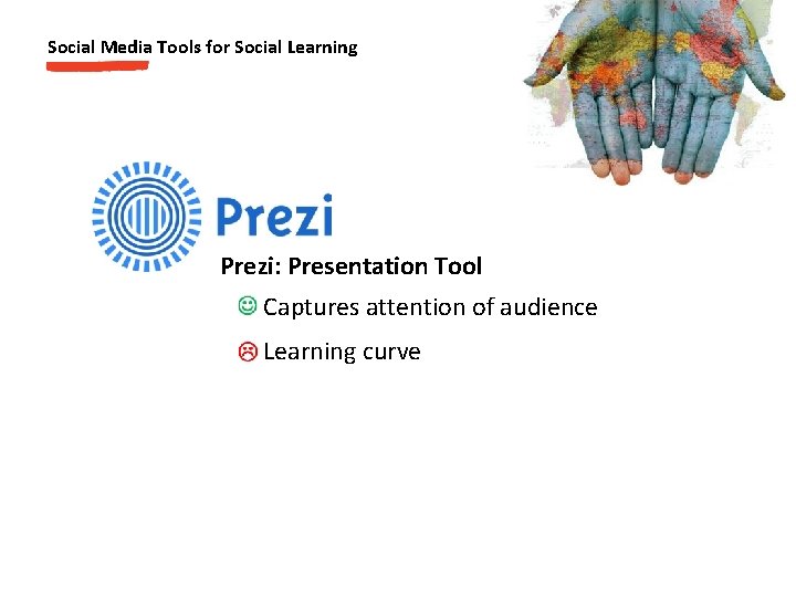 Social Media Tools for Social Learning Prezi: Presentation Tool Captures attention of audience Learning