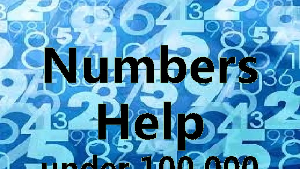 Numbers Help 