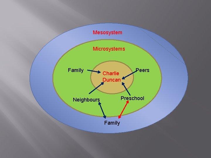 Mesosystem Microsystems Family Charlie Duncan Peers Preschool Neighbours Family 