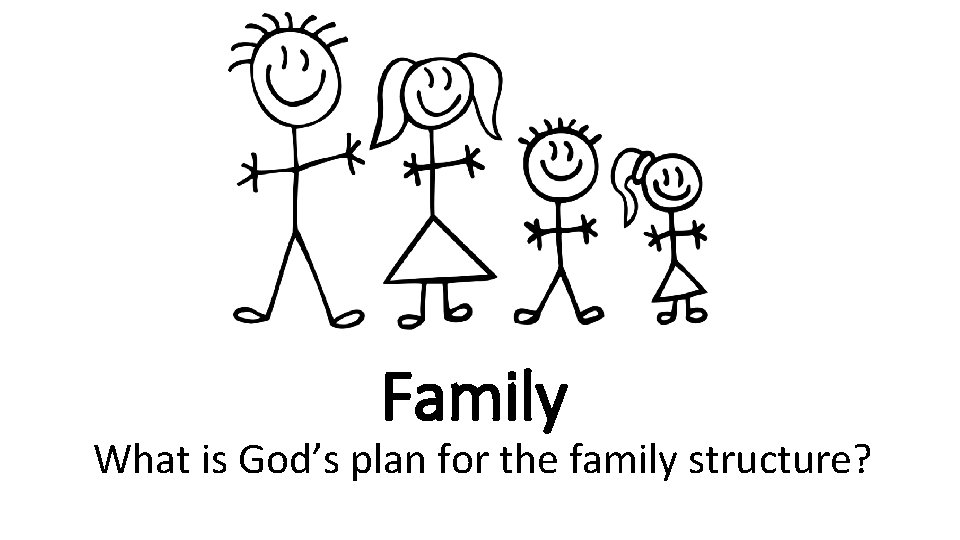 Family What is God’s plan for the family structure? 