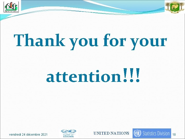 Thank you for your attention!!! vendredi 24 décembre 2021 UNITED NATIONS 18 