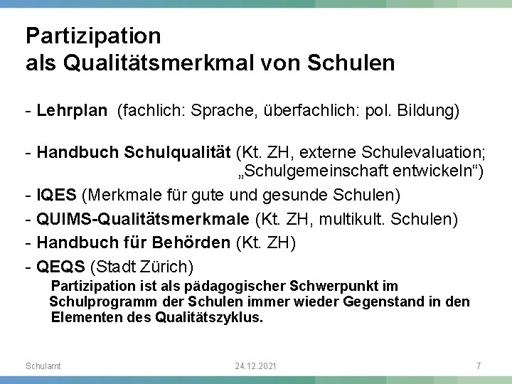 Partizipation als Qualitätsmerkmal von Schulen - Lehrplan (fachlich: Sprache, überfachlich: pol. Bildung) - Handbuch