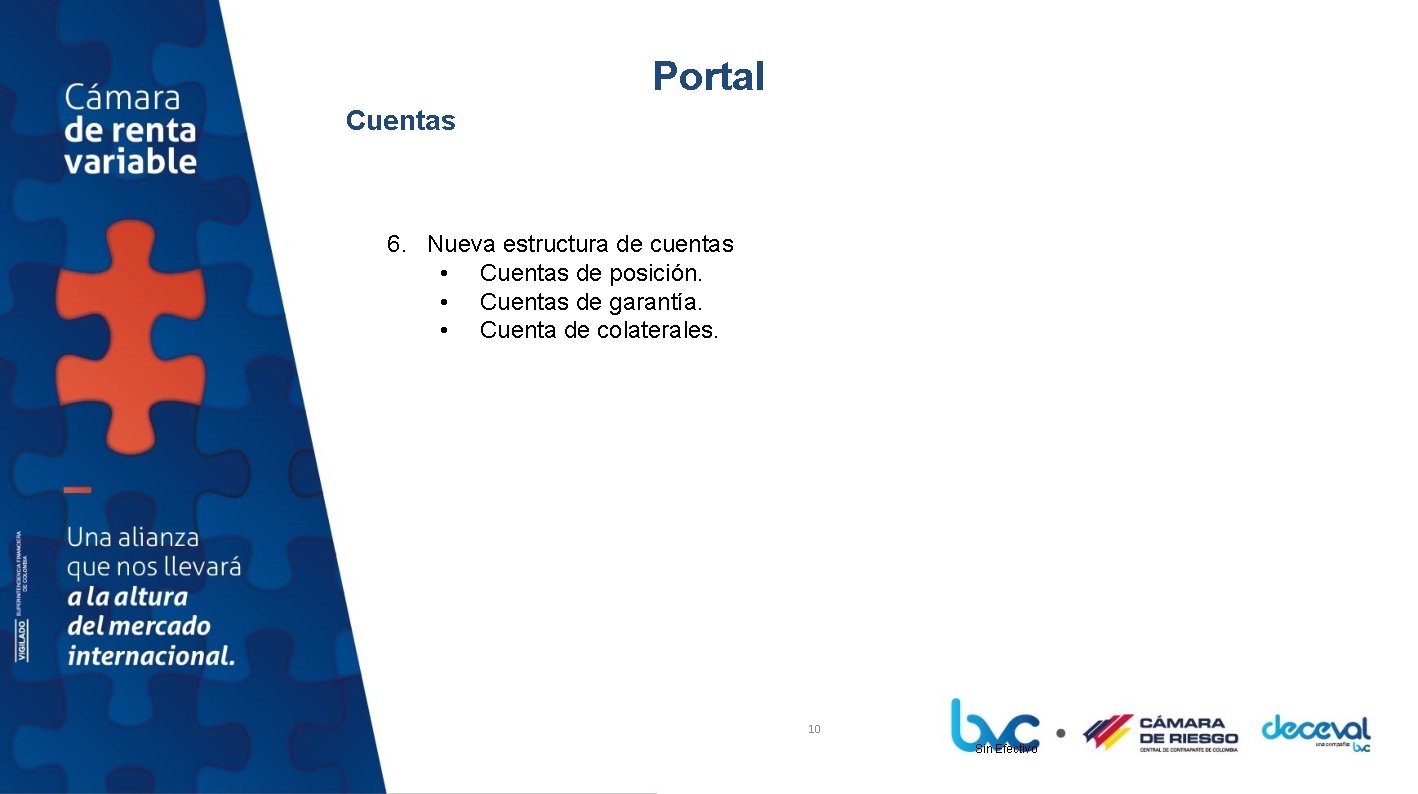 Portal Cuentas 6. Nueva estructura de cuentas • Cuentas de posición. • Cuentas de