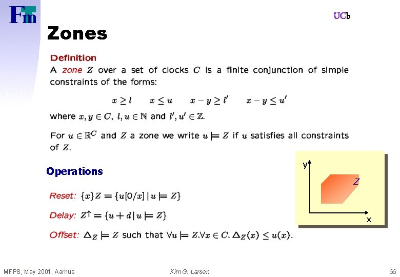 UCb Zones y Operations Z x MFPS, May 2001, Aarhus Kim G. Larsen 66
