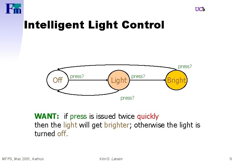 UCb Intelligent Light Control press? Off press? Light press? Bright press? WANT: if press