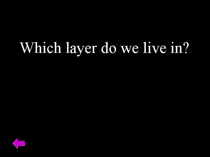 Which layer do we live in? 