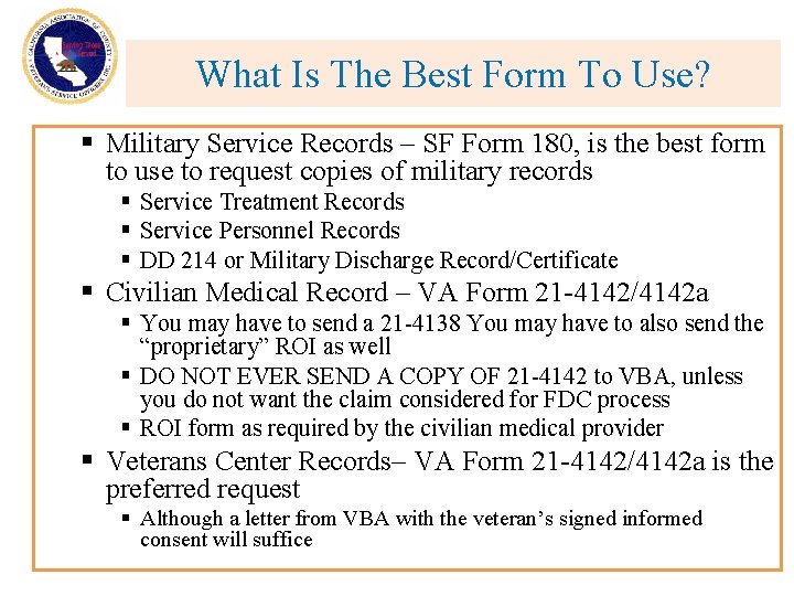 What Is The Best Form To Use? § Military Service Records – SF Form