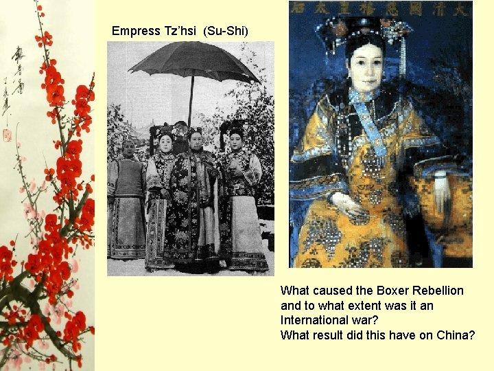 Empress Tz’hsi (Su-Shi) What caused the Boxer Rebellion and to what extent was it Empress Tz’hsi (Su-Shi) What caused the Boxer Rebellion and to what extent was it