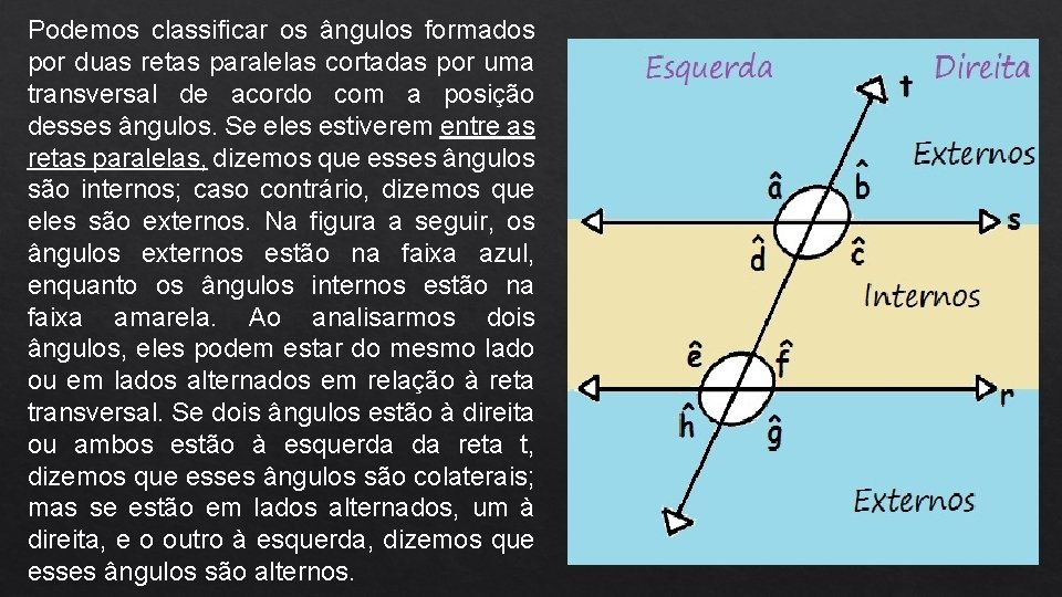 NGULOS ngulo a abertura formada entre duas semirretas