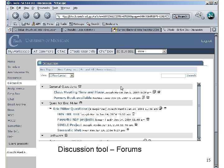 Discussion tool – Forums 15 