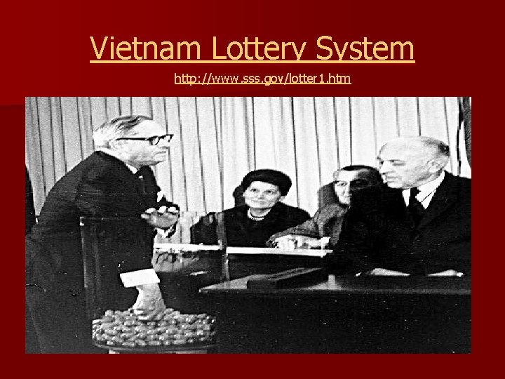 Vietnam Lottery System http: //www. sss. gov/lotter 1. htm 