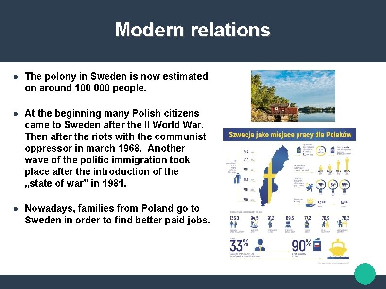 Modern relations ● The polony in Sweden is now estimated on around 100 000