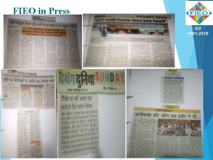 FIEO in Press ISO 9001: 2015 FIEO in Press ISO 9001: 2015