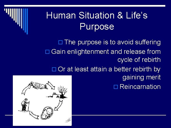 Human Situation & Life’s Purpose o The purpose is to avoid suffering o Gain