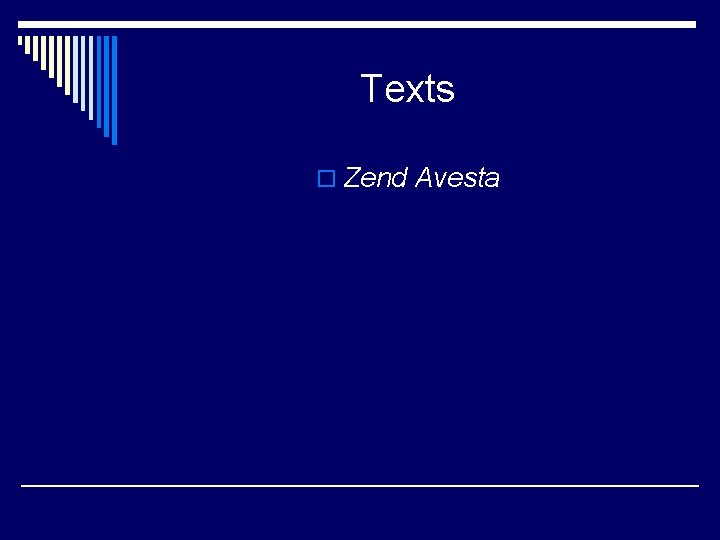 Texts o Zend Avesta 
