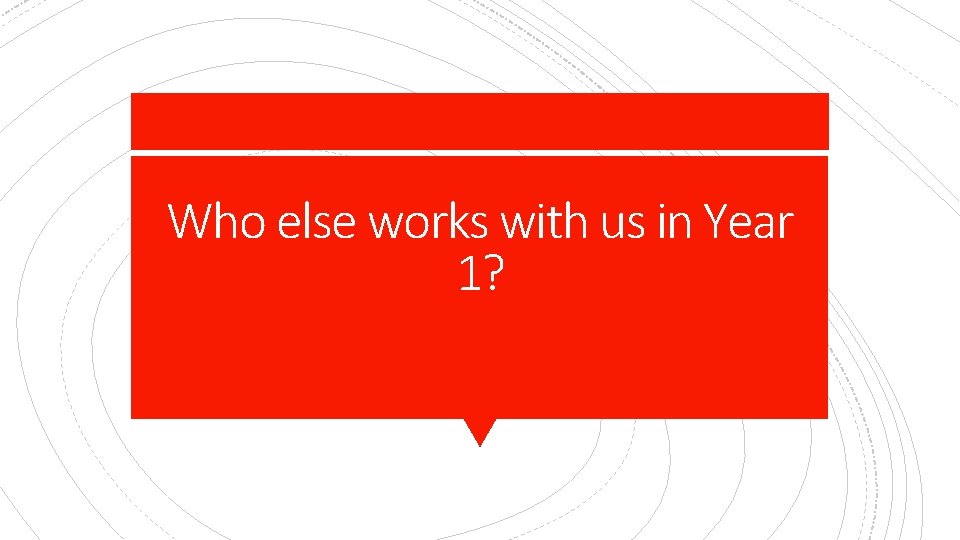 Who else works with us in Year 1? 