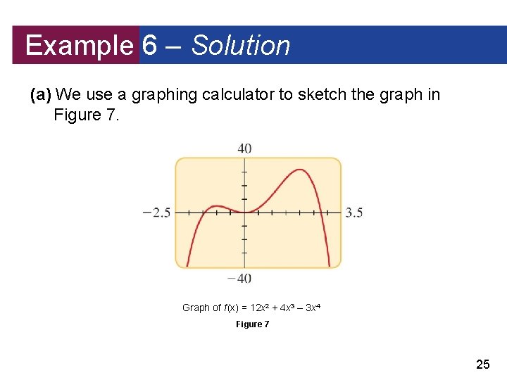 Example 6 – Solution (a) We use a graphing calculator to sketch the graph