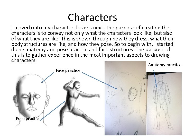 Characters I moved onto my character designs next. The purpose of creating the characters