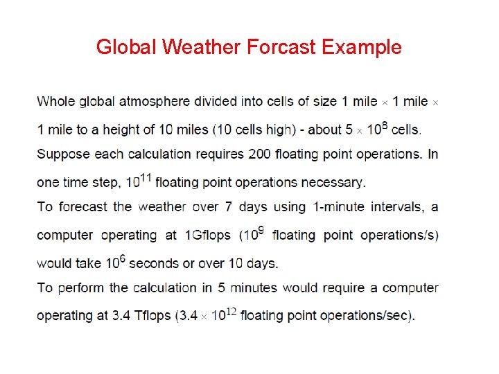 Global Weather Forcast Example 