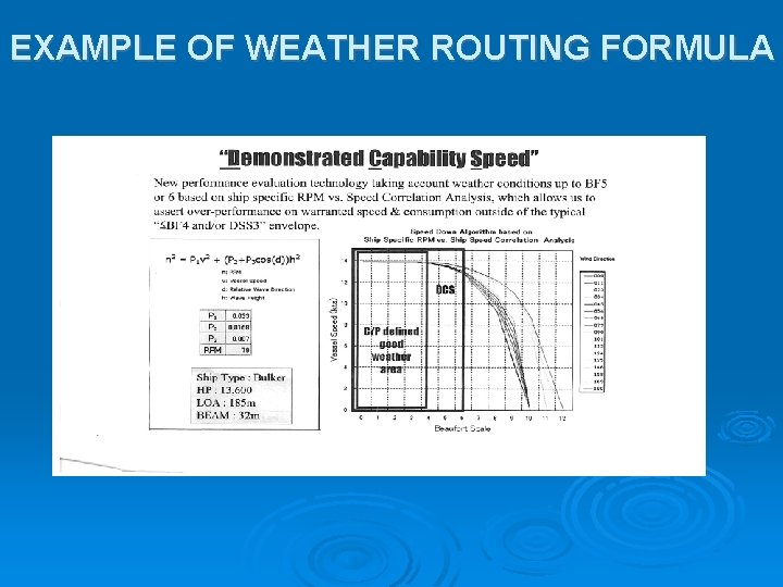 EXAMPLE OF WEATHER ROUTING FORMULA 