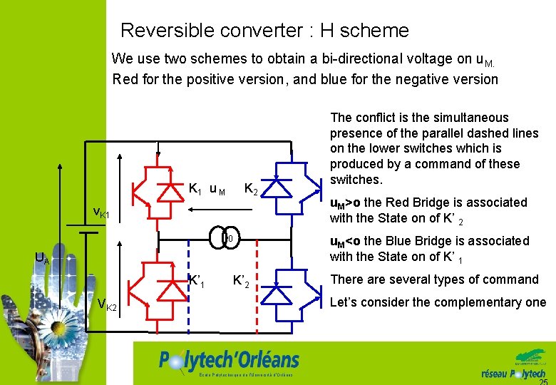 Reversible converter : H scheme We use two schemes to obtain a bi-directional voltage