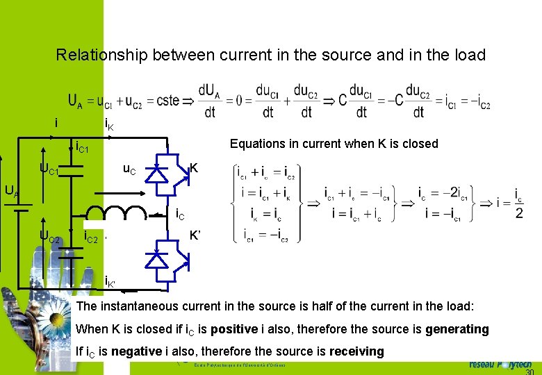 Relationship between current in the source and in the load i i. K Equations