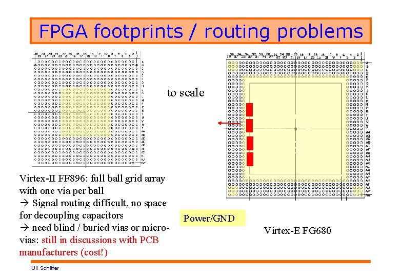 FPGA footprints / routing problems to scale Virtex-II FF 896: full ball grid array