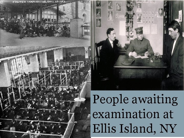 People awaiting examination at Ellis Island, NY 