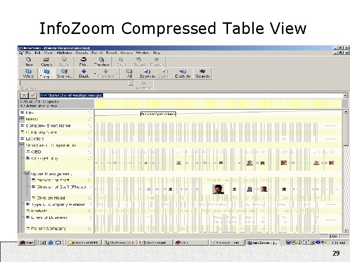 Info. Zoom Compressed Table View 29 