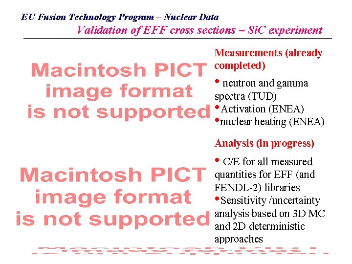 EU Fusion Technology Program – Nuclear Data Validation of EFF cross sections – Si.